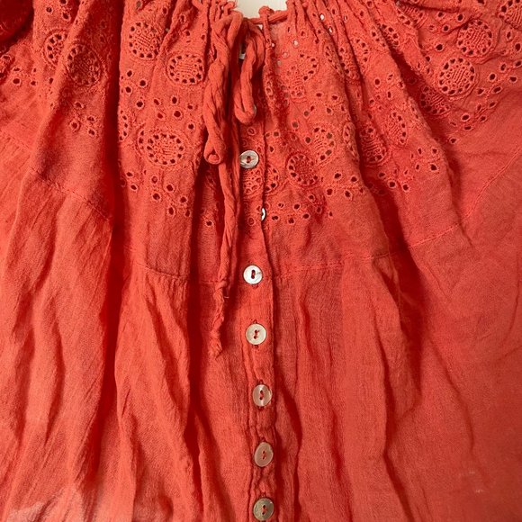 Free People Cropped Eyelet Top - Picture 2 of 7